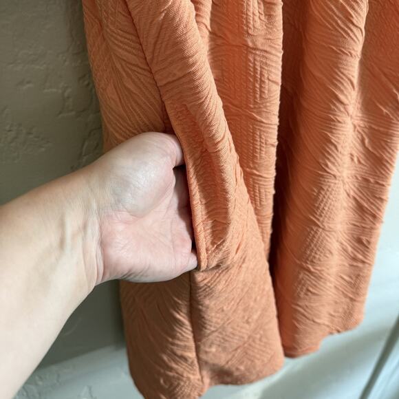 Free People Size XS Dress - Peach Puff Sleeves Babydoll Mini Tie Back Grapefruit - Picture 5 of 10